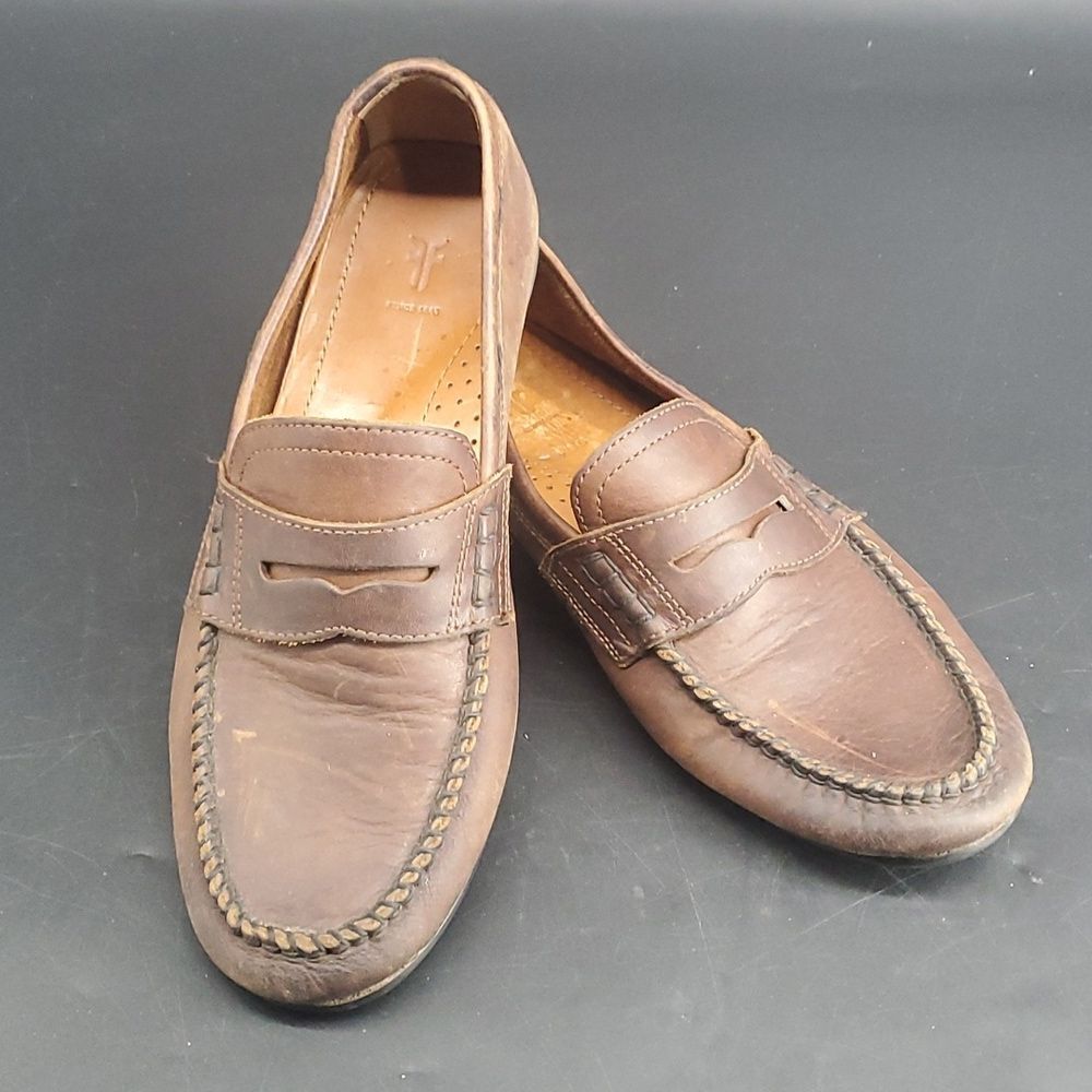 FRYE Leather Driving Penny Loafers Shoes 9.5